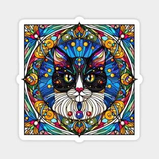 Stained Glass Cat Art Magnet