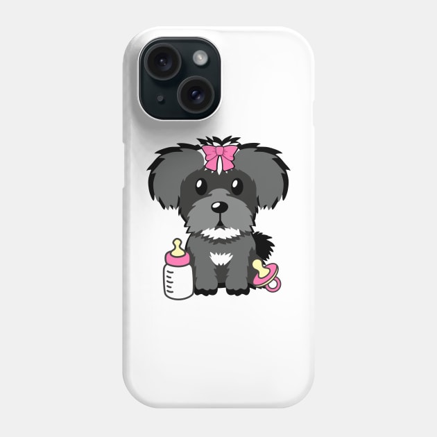 Cute schnauzer is a baby - girl Phone Case by Pet Station