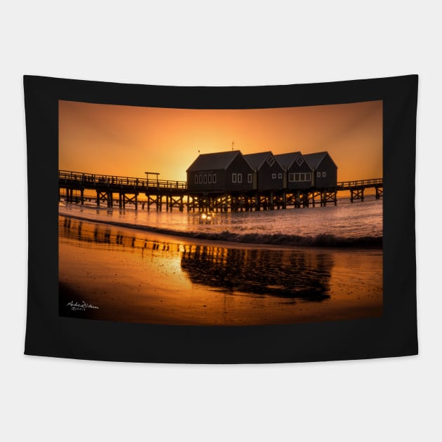 Sunset on the Jetty Tapestry by lordveritas