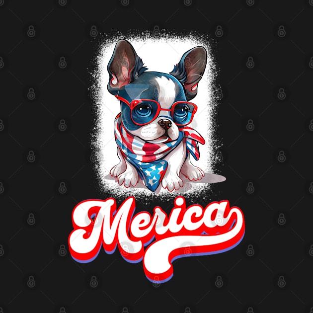 4th Of July Patriotic Dog Boston Terrier Merica by Boo Face Designs