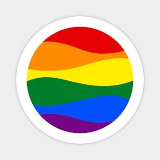 Pride Waves Circle Magnet