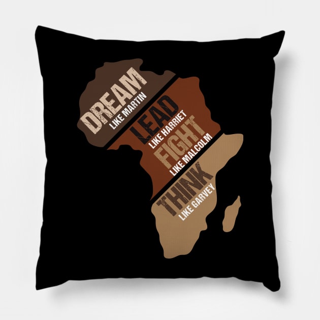 Black History Month Dream Like Martin Afro American Leader Pillow by Emouran