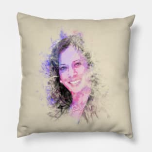 Kamala harris pop art illustration Pillow