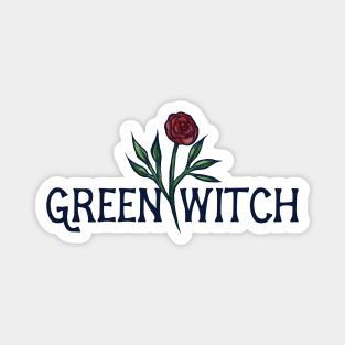 Green Witch Flower Magic Magnet