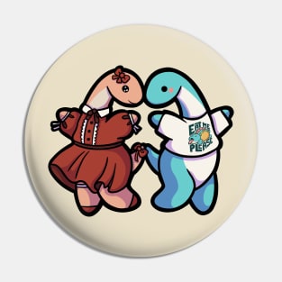 hugadino cute dinosaur couple longneck Pin