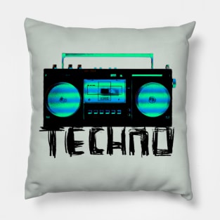 Music Vintage Techno Radio for Techno DJ Pillow