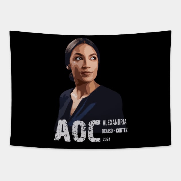 Alexandria Ocasio Cortez 2024 Tapestry by onyxicca liar