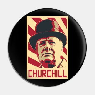 Churchill Retro Propaganda Pin