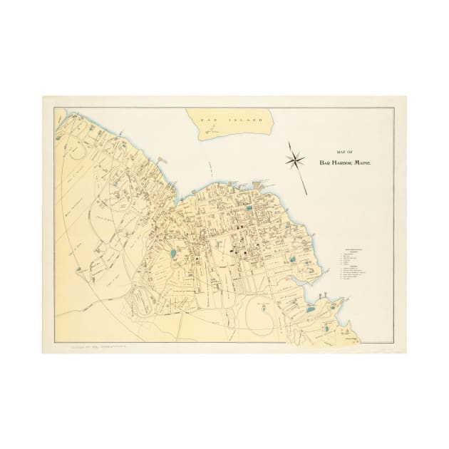 Vintage Map of Bar Harbor Maine (1897) by Bravuramedia