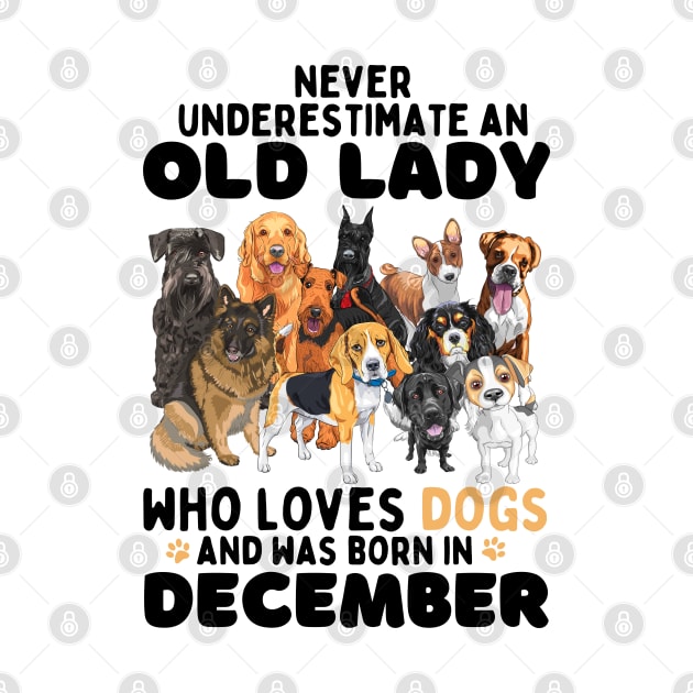 Never Underestimate An Old Lady Who Loves Dogs And Was Born In December by JustBeSatisfied