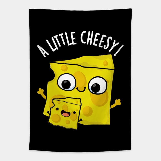 A Little Cheesy Funny Food Puns Tapestry by punnybone