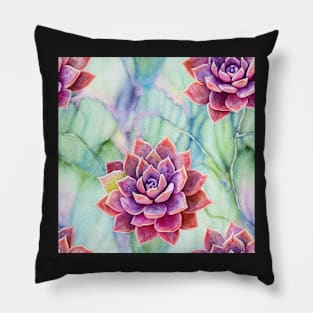 Watercolor succulent pattern Pillow