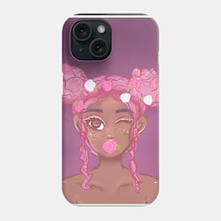 Pink flower girl Phone Case