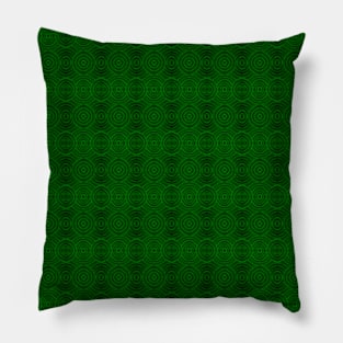 Green and Black Rings Pattern Pillow