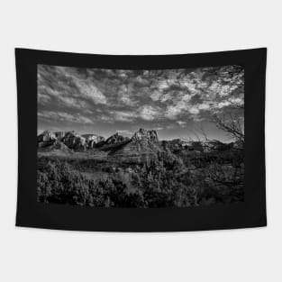 Sedona Arizona Vista In Black And White Tapestry