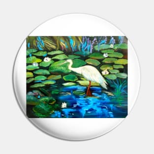 Snowy Egret Pin