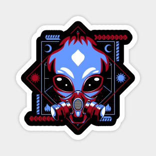 alien mask retro Magnet