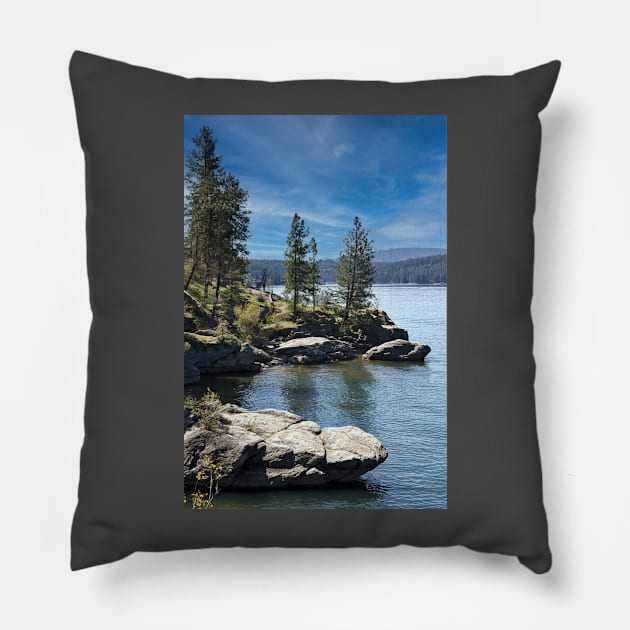 Rocky Shoreline Pillow by KirtTisdale