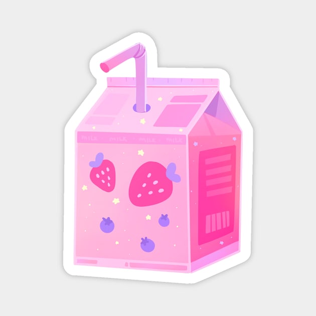 Strawberry and Blueberry Milk! Magnet by silly cattos