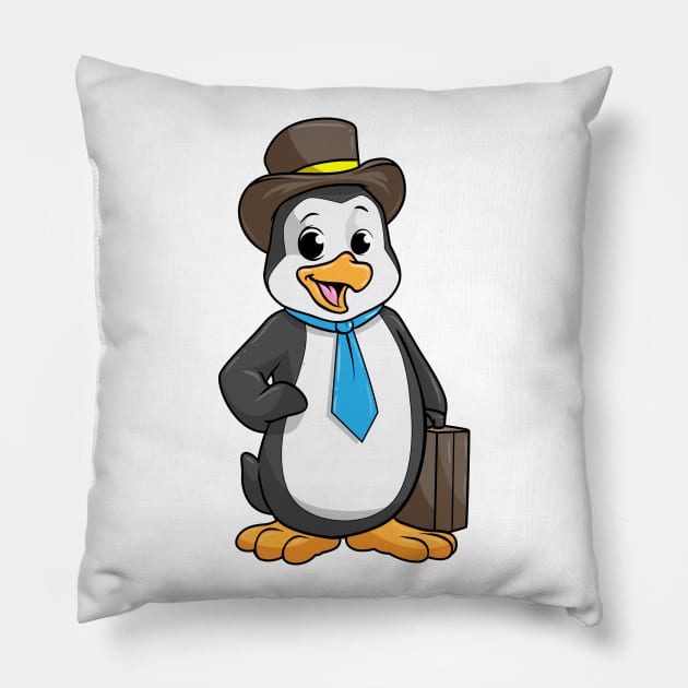 Penguin as Entrepreneur with Briefcase Pillow by Markus Schnabel