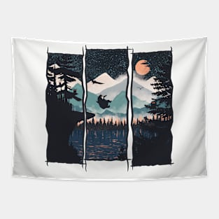 Orange Moon Tapestry