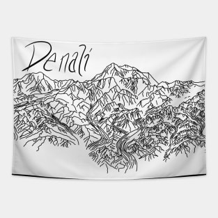 Denali Line Drawing Named Tapestry