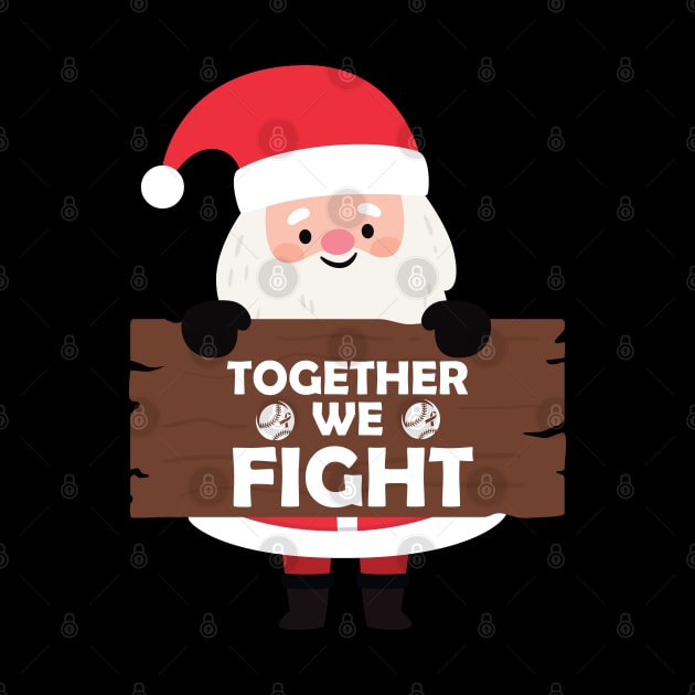 Santa Together We Fight Breast Cancer Pink Ribbon Christmas by DesignHND