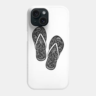 Decorative Pair of Flip-flops with Doodle Ornament Phone Case