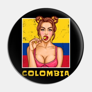 Proud Colombia Flag, Colombia gift heritage, Colombian girl Boy Friend Pin