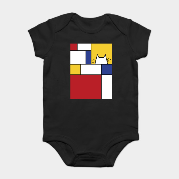 Piet Mondrian Inspired Abstract T Shirt For Cat Lovers Mondrian