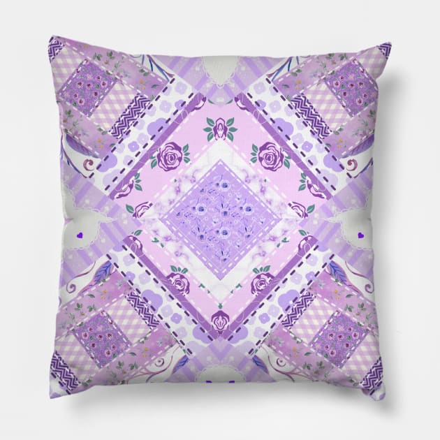 Quilted Purples Pillow by StuffWeMade