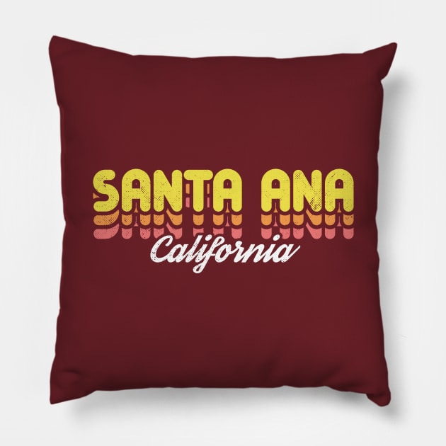 Retro Santa Ana California Pillow by rojakdesigns