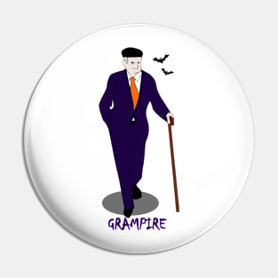 Grampire Halloween Tshirt Pin