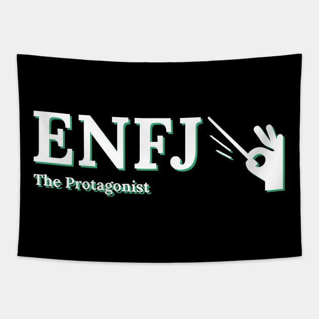 ENFJ The Protagonist MBTI types 7D Myers Briggs personality gift with icon Tapestry by FOGSJ