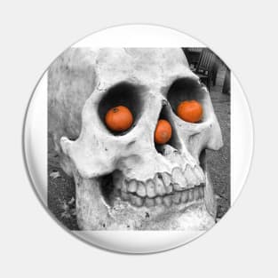 Skull with pumpkins Pin