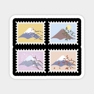 Mount Fuji - Four Seasons Magnet