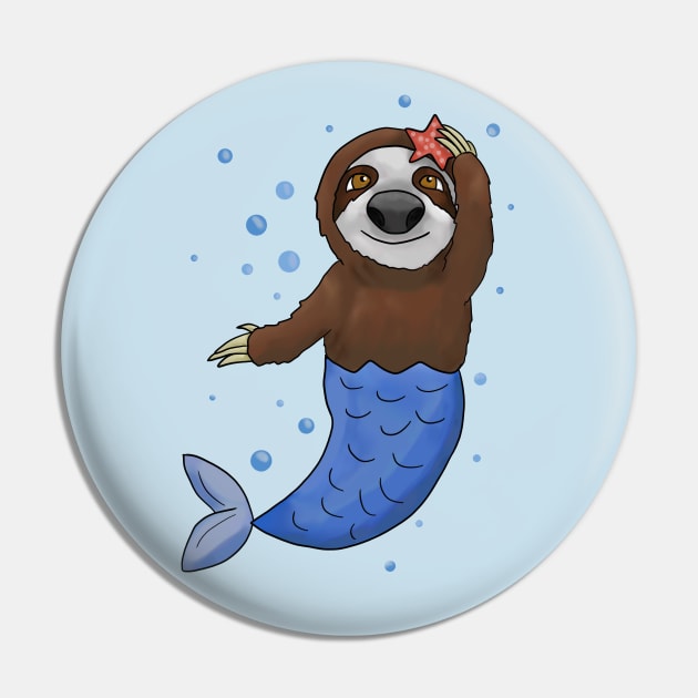 Sloth - mermaid Pin by Antiope