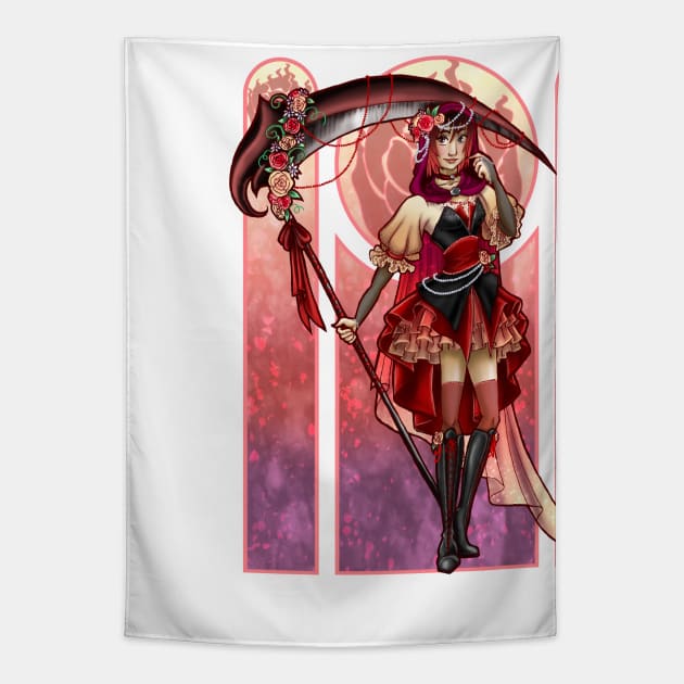 RWBY Art Nouveau - Ruby Rose Tapestry by kaemcspadden@gmail.com