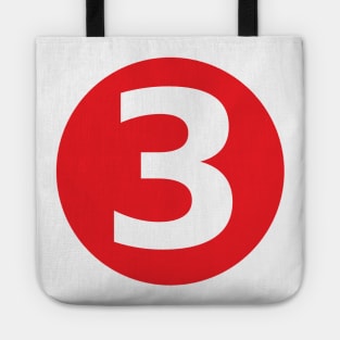 Number 3 Big Red Dot Letters & Numbers Tote