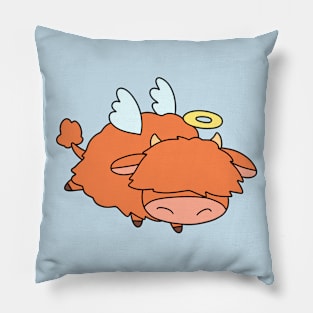 Angel Highland Cow Pillow