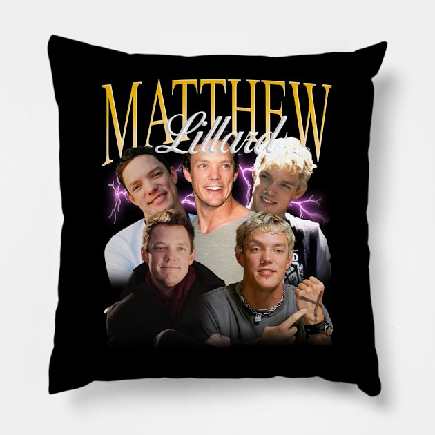 VINTAGE BOOTLEG MATTHEW LILLARD 90S RETRO Pillow by Archer Expressionism Style