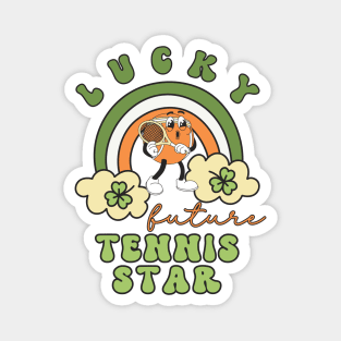 Lucky Future Tennis Star for Kids, St. Patricks Day Kids Gift, Future Tennis Star, Lucky Shamrock, Rainbow Lucky Future Tennis Star Kids Magnet