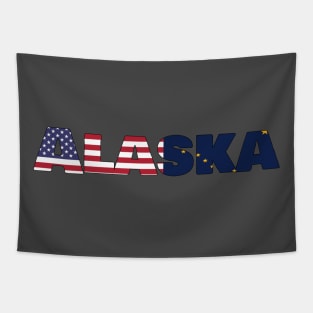 Alaska State Flag/ American Flag Logo Tapestry