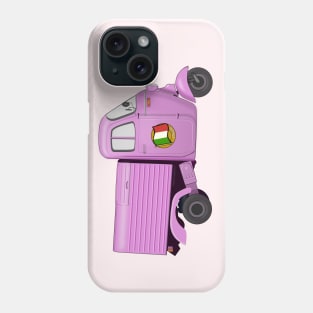 Vintage Pink Italian Motorized Rikshaw with Italian Flag Sticker on the Door Phone Case