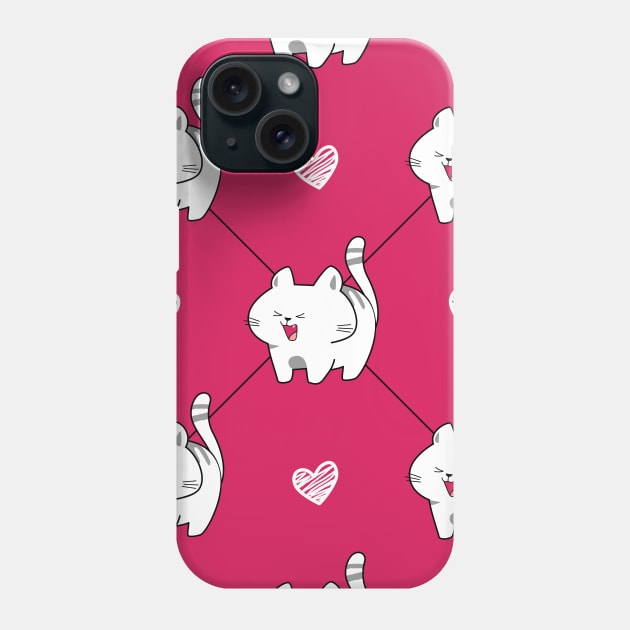 Cute Little Cat - Meow, Meow, Meow Phone Case by Eskitus Fashion