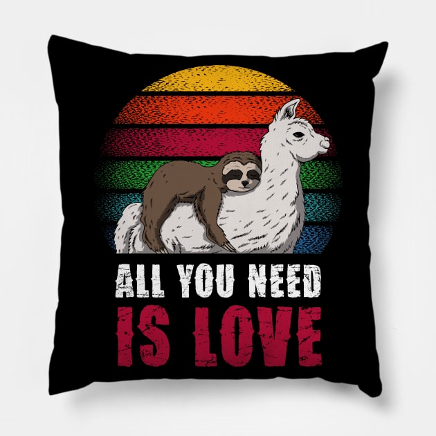 All you need is love and LLAMAS Pillow by Pannolinno