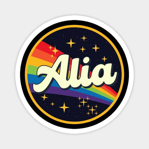 Alia // Rainbow In Space Vintage Style Magnet by LMW Art