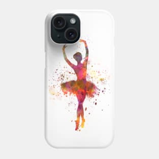 Classical ballet girl in watercolor Phone Case