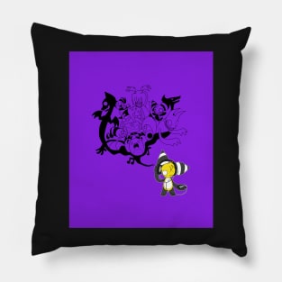 Music Demon Purple iPad Case (Black Outline) Pillow