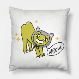 Crazy frog - cat Pillow